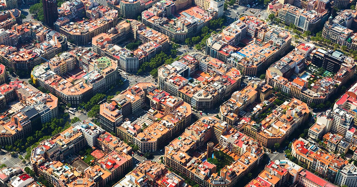 Vue aerienne de Barcelone